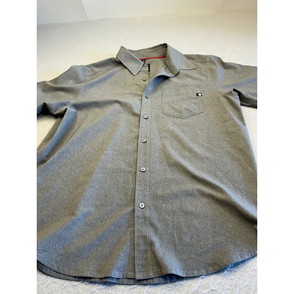 Marmot Button Up Shirt Grey Perforated Breathable Hiking Large Mens Activewear